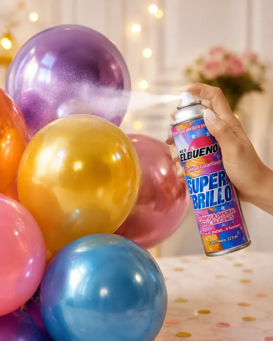 Presentación en aerosol de Super Brillo El Bueno.